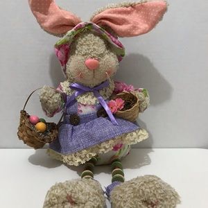 Easter Bunny Girl with floral basket